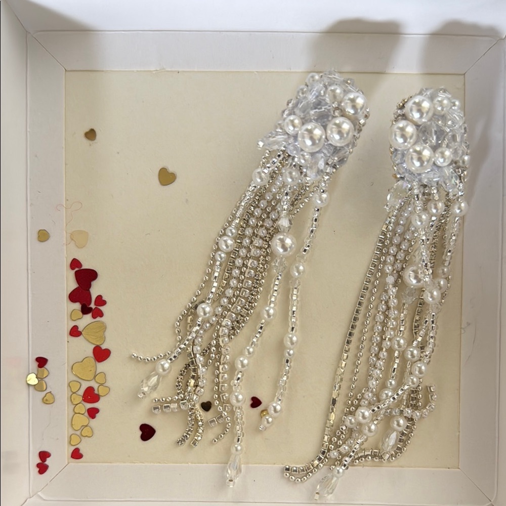 Elegant Silver and Pearl Dangle Earrings